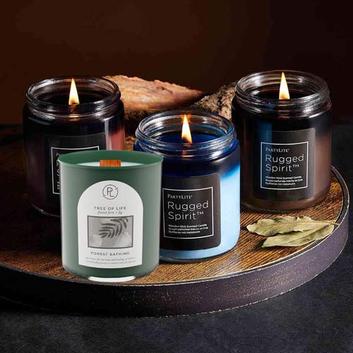 Partylite Pots bougies parfumées mèches bois