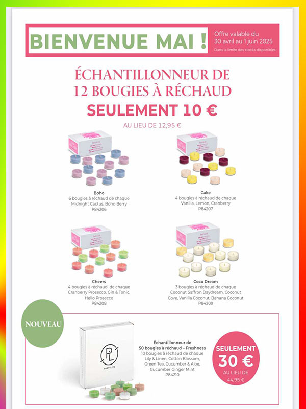 Pots partylite 3 mèches Partylite nos échantillonneurs parfumés