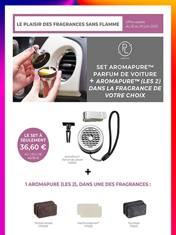 Partylite bâtonnets voiture Aromapure Partylite