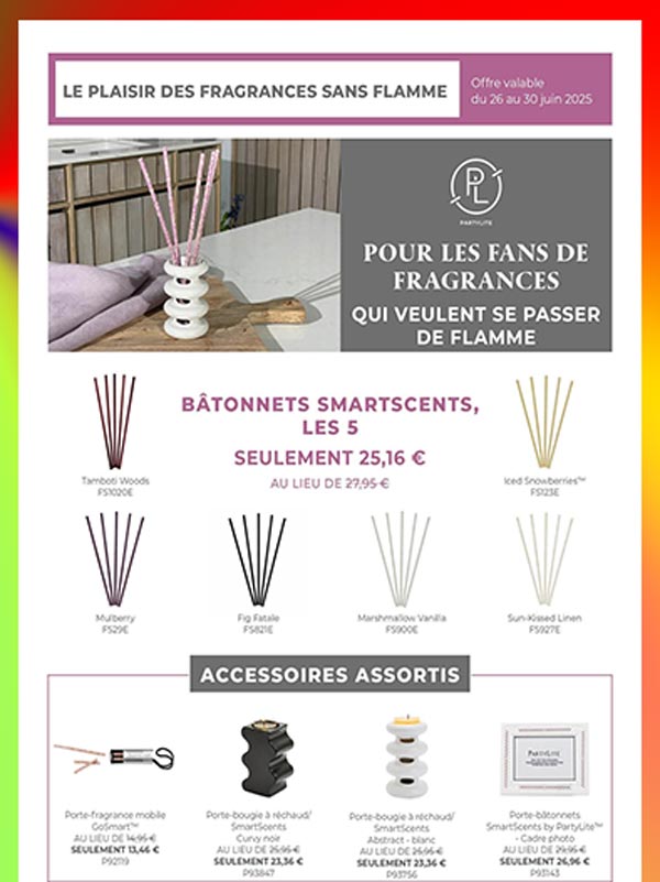 Partylite SmartScents Offres Bâtonnets Partylite sans flammes