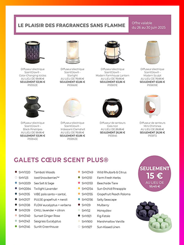 Partylite les sans flammes Offre diffuseurs et galets Partylite