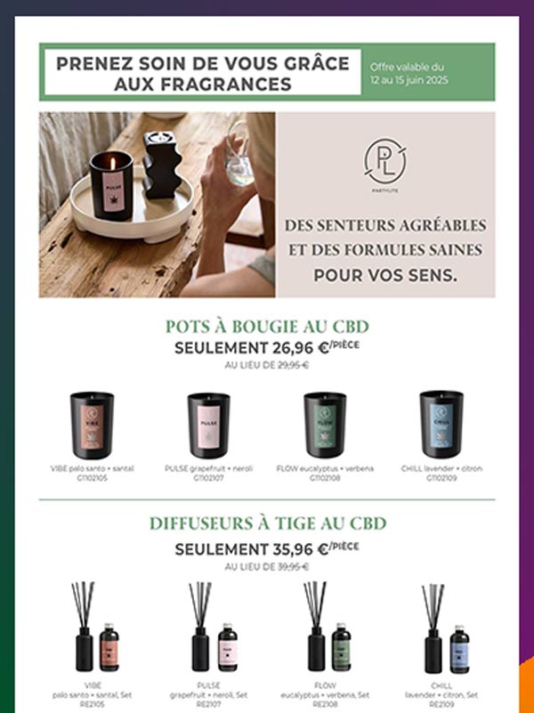 Pots partylite 1 mèche CB Pots CBD Partylite