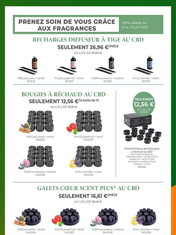 Partylite CBD réchauds et recharge d'huile Offre CBD Partylite