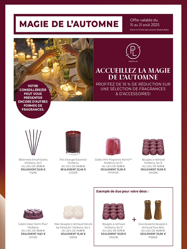 Mulberry en offre chez Partylite 