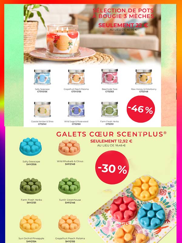 Pots partylite offres Promo Galets et pots 3 mèches