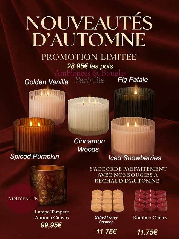 Offre Partylite pots automne