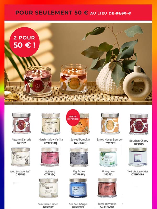 Pots partylite offres Offre Partylite, promo pots 3 mèches
