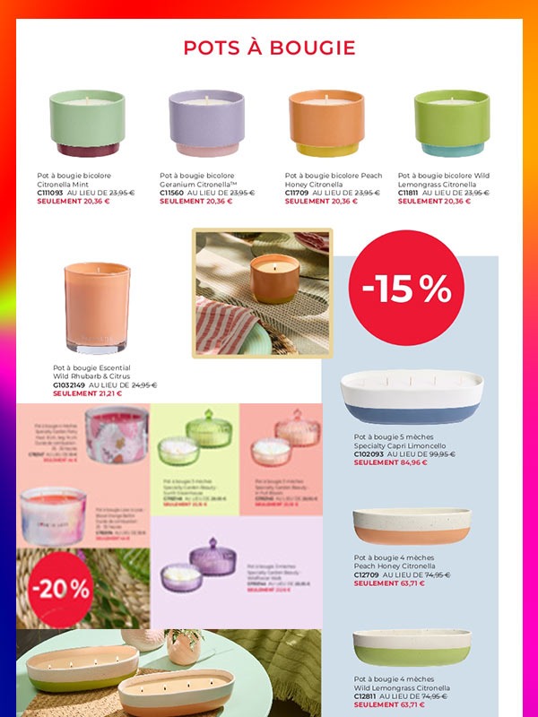 Pots partylite offres Offre Pots à bougie Partylite