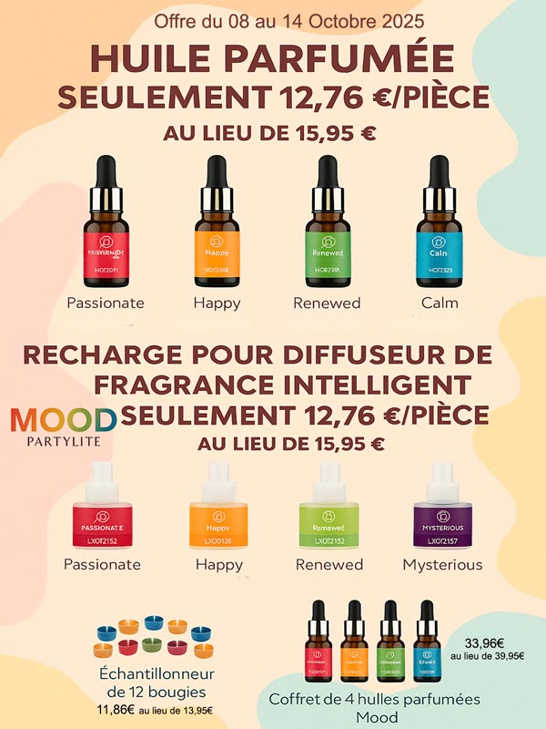 Pots MOOD partylite Mood des huiles, réchauds Partylite