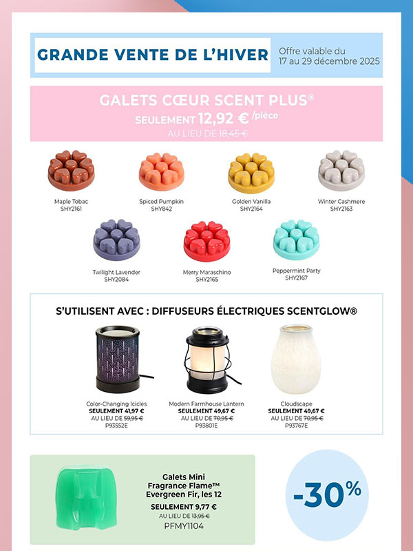 Galets et diffuseurs Partylite 